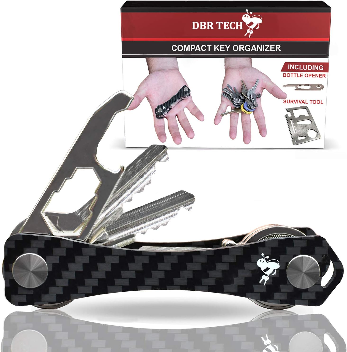 Amazon.com: Carbon Fiber Compact Key Holder, Premium Smart Key Organizer Keychain (4-20 Keys), Heavy Duty Minimalist Multikey Folding Pocket Keyholder, Durable Locking Mechanism, Slick Slim Quiet Profile : Clothing, Shoes & Jewelry