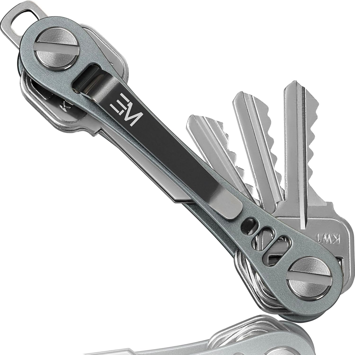 Amazon.com: EM Key Holder Keychain for Men - Aircraft-Grade Aluminum Key Organizer up to 14 Keys, Car Keychain, Ring Holder, Keyring, Belt Key Holder, Minimalist Smart Key Chain - Grey Keybar :